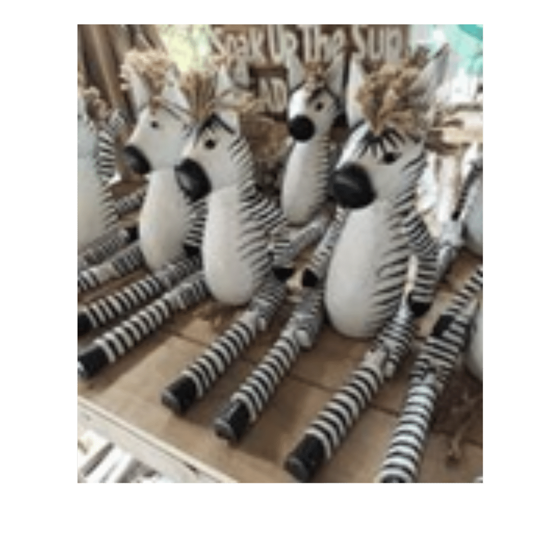 Wooden Zebra Decoration