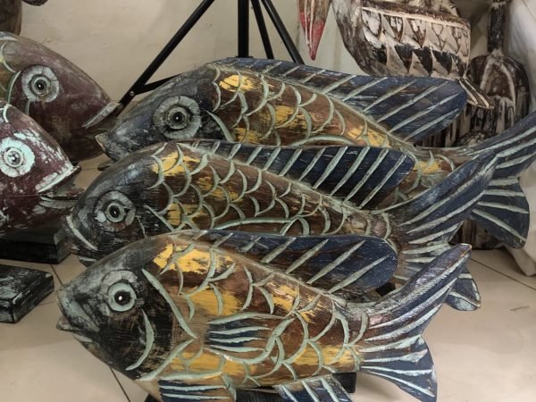 Wooden fish decoration set