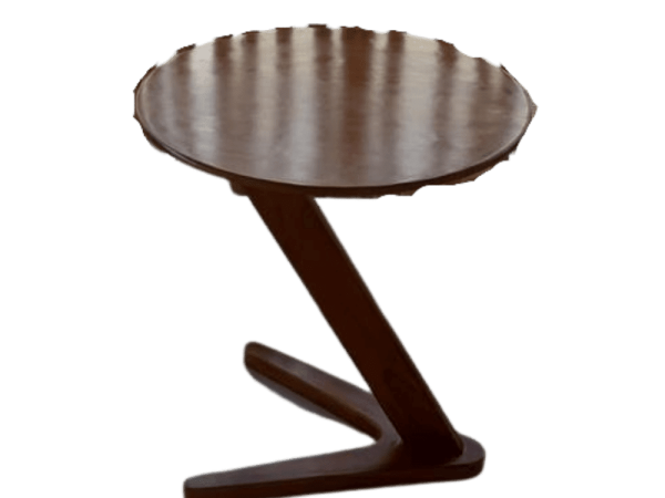 Zig Zag Round Wooden Table
