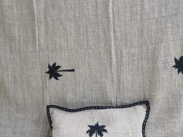 Embroidery Palm throw and Pillow Set