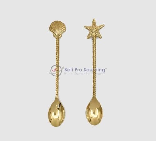 Gold Brass Cutlery set Mermaid