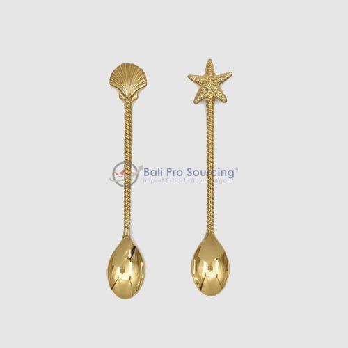 Gold Brass Cutlery set Mermaid