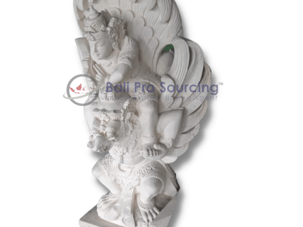 Garuda Wishnu Kencana White Stone Handmade Statue