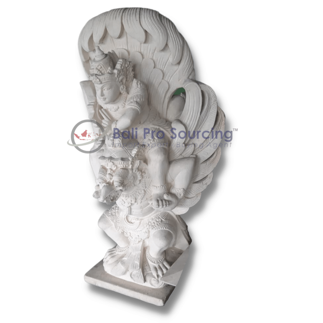 Garuda Wishnu Kencana White Stone Handmade Statue