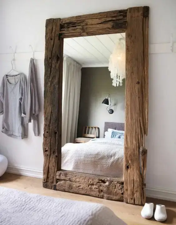 Rustic wooden wall mirror - Mirror frame
