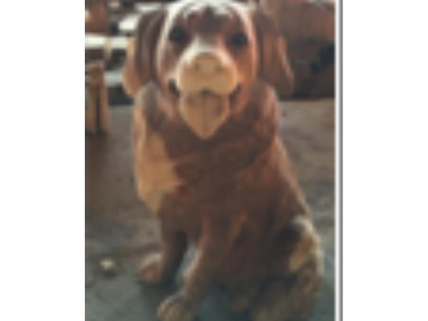 Wooden Sitting Dog Retriver