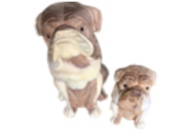 Wooden Sitting Bulldog
