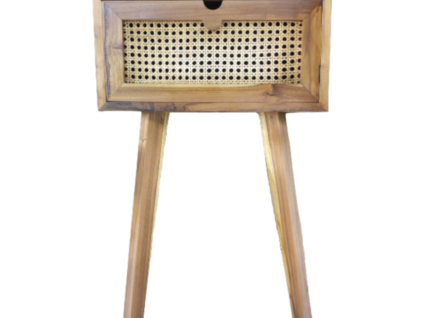 Wooden Small Cabinet With Rattan
