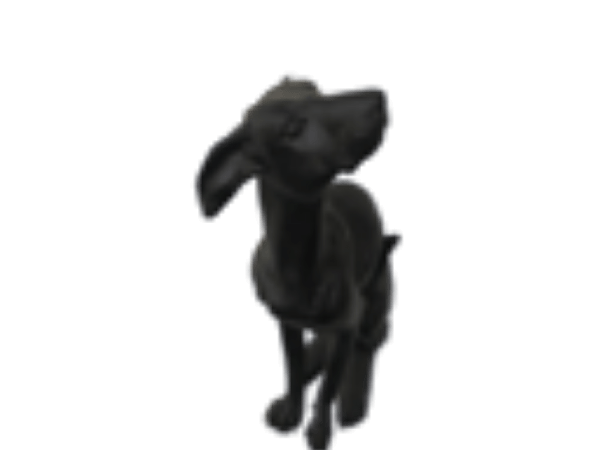 Wooden Sitting Dog Black