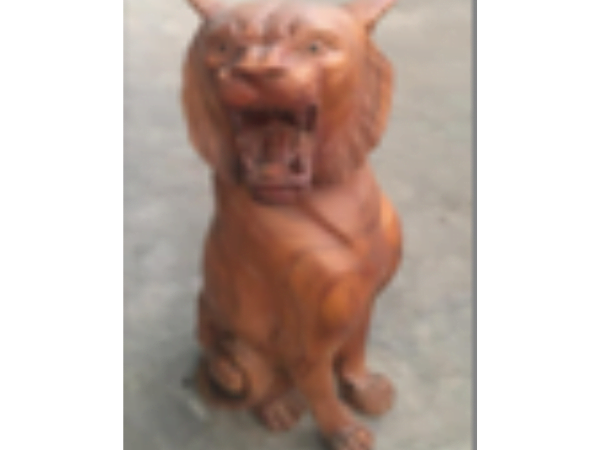 Wooden Sitting Lion