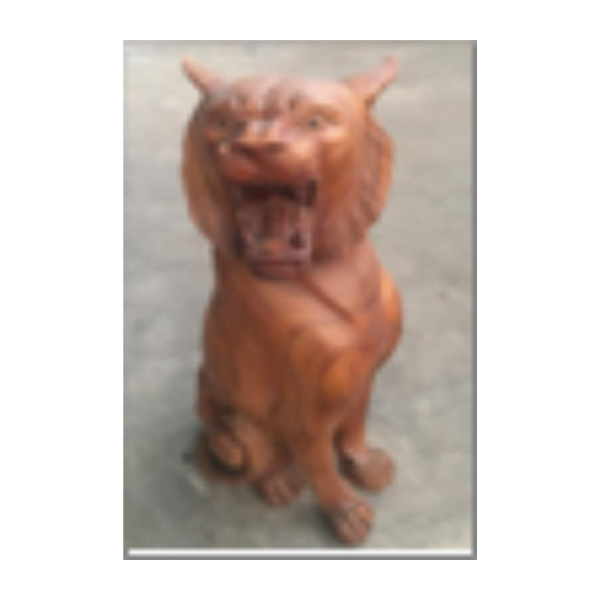 Wooden Sitting Lion
