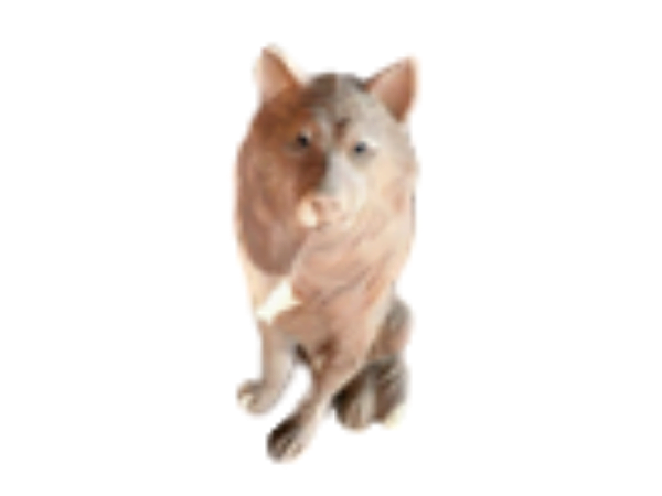 Wooden Sitting Wolf