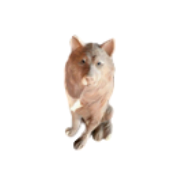 Wooden Sitting Wolf